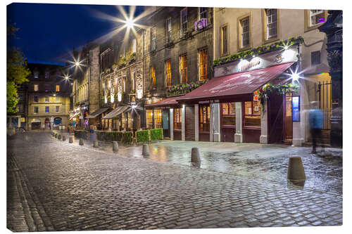 Lienzo Grassmarket in Edinburgh am Abend