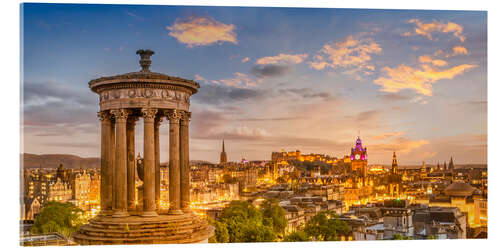 Acrylic print Enchanting sunset over Edinburgh