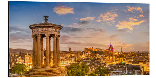 Tableau en aluminium Enchanting sunset over Edinburgh