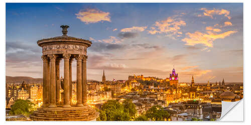 Vinilo para la pared Enchanting sunset over Edinburgh