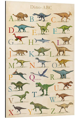 Aluminium print Dinosaur ABC