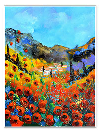 Poster Roter Mohn in der Provence