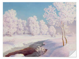 Selvklebende plakat Winter Morning in Engadine