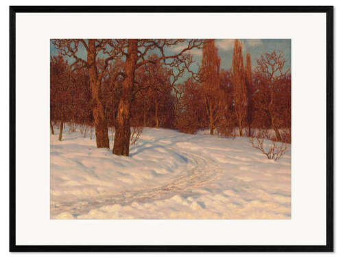 Impressão artística com moldura Winter Landscape at Dusk