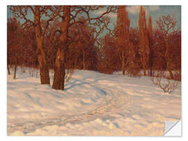 Självhäftande poster Winter Landscape at Dusk