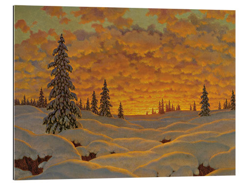 Quadro em plexi-alumínio Sunset in Finland