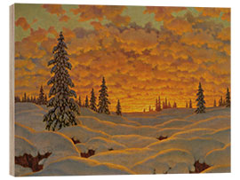 Wood print Sunset in Finland