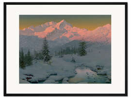 Gerahmter Kunstdruck Am Fuße der Garmisch-Berge, Bayern