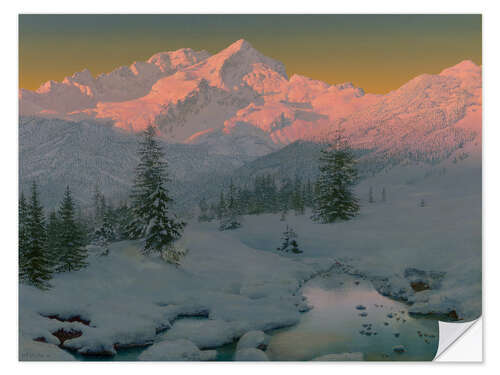 Selvklebende plakat At the Foot od the Garmisch Mountains, Bavaria