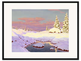 Gerahmter Kunstdruck Winterlandschaft