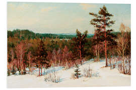 Foam board print Winter, view over the forest