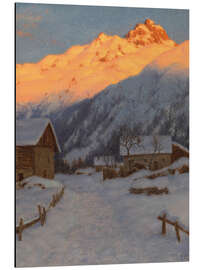 Aluminium print Evening on the mountain, Haute-Savoie