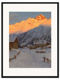 Gerahmter Kunstdruck Ein Abend in den Bergen, Haute-Savoie