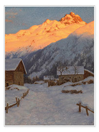 Plakat Evening on the mountain, Haute-Savoie