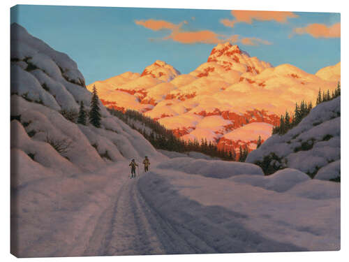 Canvas print The late afternoon Ski Run