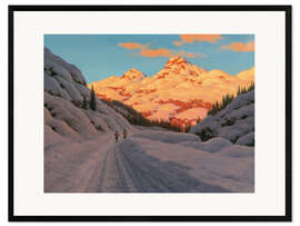 Framed art print The late afternoon Ski Run