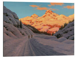 Magnettafel Die Skiabfahrt am späten Nachmittag