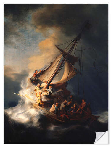 Selvklæbende plakat The Storm on the Sea of Galilee, 1633