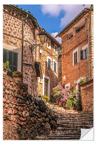 Naklejka na ścianę Gassen im Dorf Fornalutx, Mallorca