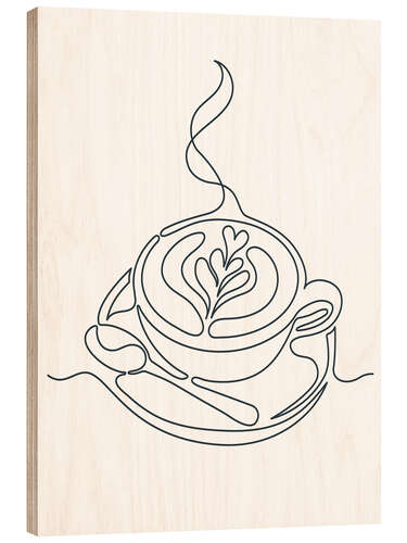 Wood print Cappuccino Still Life