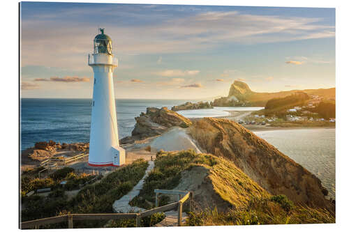 Tableau en plexi-alu Castle Point Lighthouse on the Wairarapa Coast, New Zealand