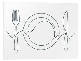 Foam board print Cutlery arrangement