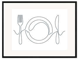 Framed art print Cutlery arrangement