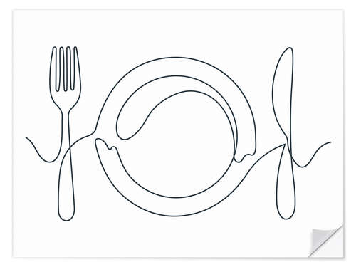 Selvklebende plakat Cutlery arrangement