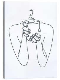 Canvas print  Coffee Girl Line Art - TAlex