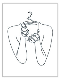 Reprodução  Coffee Girl Line Art - TAlex
