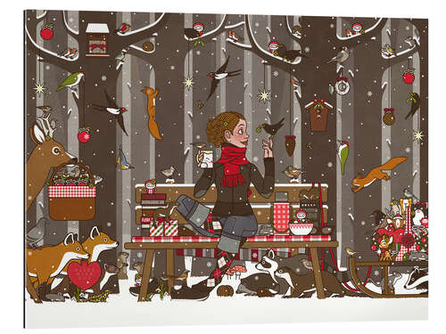 Gallery print Lily is having a picnic in the winter forest