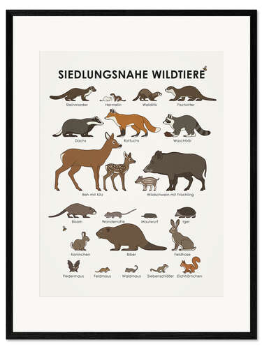 Framed art print Residential wild animals (German)