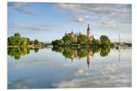 Foam board print Schwerin Castle in the morning sun