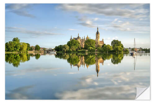 Wandsticker Schweriner Schloss in der Morgensonne