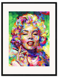 Impressão artística com moldura Marilyn Monroe Lipstick Pop Art