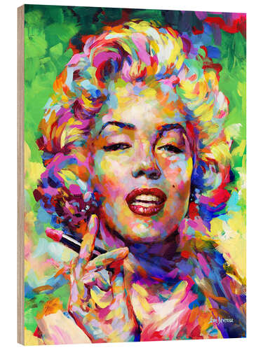 Tableau en bois Marilyn Monroe Lipstick Pop Art