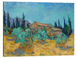 Magnettafel Holzhütten zwischen Olivenbäumen und Zypressen