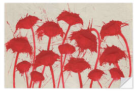 Wall sticker Abstract red flowers