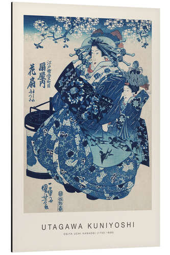 Aluminium print Ogiya uchi Hanaogi (Portrait of Geisha in Blue Kimono)