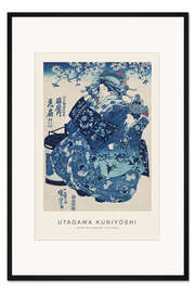 Gerahmter Kunstdruck Ogiya uchi Hanaogi (Portrait of Geisha in Blue Kimono)