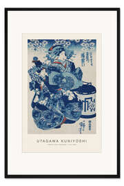 Gerahmter Kunstdruck Tamaya uchi Usugumo (Portrait of Geisha in Blue Kimono)