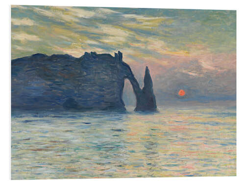 Foam board print The Cliff, Étretat, Sunset, 1883