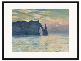 Framed art print The Cliff, Étretat, Sunset, 1883