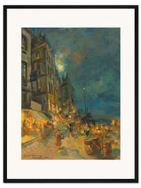 Gerahmter Kunstdruck Marseilles Quay bei Nacht