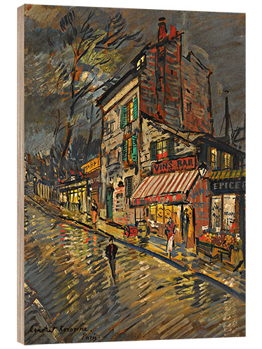 Wood print Paris in the Moonlight