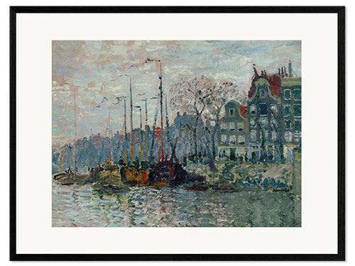 Impressão artística com moldura View of the Prins Hendrikkade and the Kromme Waal in Amsterdam, 1874