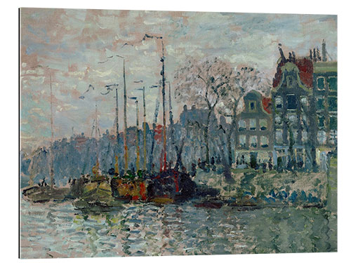 Tableau en plexi-alu Vue sur le Prins Hendrikkade et le Kromme Waal à Amsterdam, 1874