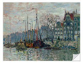 Selvklebende plakat View of the Prins Hendrikkade and the Kromme Waal in Amsterdam, 1874