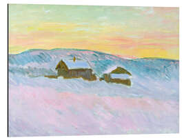 Print på aluminium Blue Houses in a Norwegian Landscape, 1895