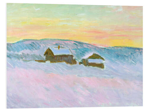 Foam board print Blue Houses in a Norwegian Landscape, 1895